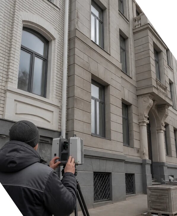 Лазерное сканирование фасадов зданий для обследования в Шумерле